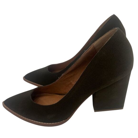 ANTHROPOLOGIE BETTYE MULLER Olive Green Suede Heels Size 8 M - Picture 4 of 9